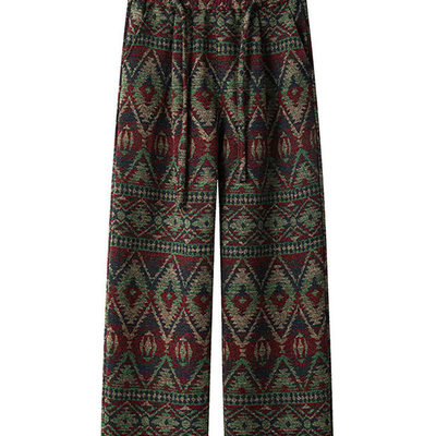 复古民族风阔腿裤男女秋冬新款