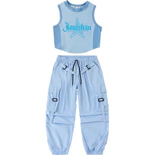 儿童街舞潮服男童嘻哈风HIPHOP表演服帅气女童爵士舞演出服装夏季