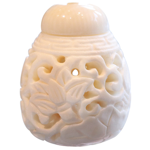 保真猛犸象牙苏工精雕镂空小香囊吊坠挂坠可打开文玩DIY车挂包挂