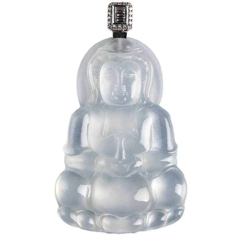 缅甸冰种翡翠观音吊坠正品保证