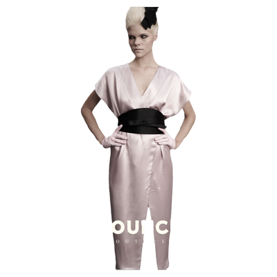 桃花俏云曦国风高定束腰连衣裙秋