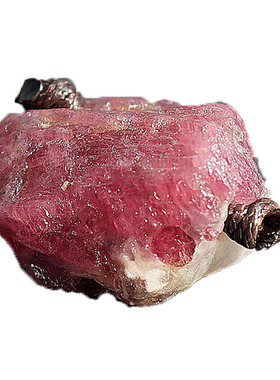 吸米碧玺原石粉红色毛衣链吊坠女