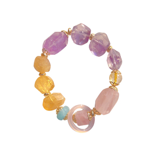 聚住你的好yun | 水晶手链爱情面包两者兼得不规则原石手链手串女