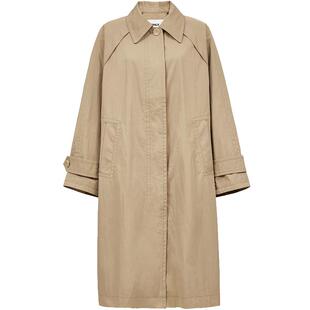 【ONLY奥莱】春季新款高智感翻领隐形门襟宽松中长款风衣外套女