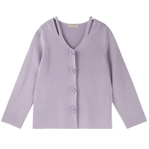 300斤镂空慵懒风上衣胖仙女莹莹大码女装胖mm花朵扣显瘦针织开衫