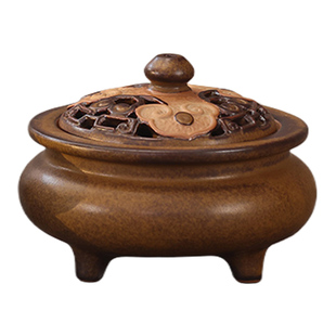 陶瓷中式复古香炉家用室内香薰炉香道熏香炉檀香盘香炉沉香摆件