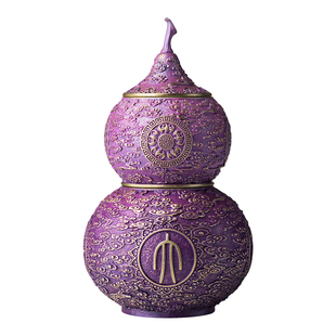 铜师傅《紫气东来双层茶叶罐》客厅桌面茶叶罐铜摆件 家居工艺品