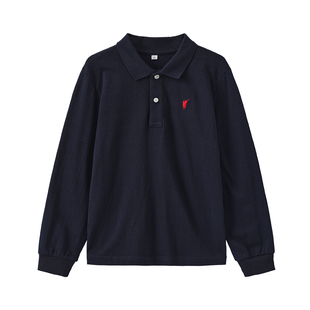 POLOWALK童装 儿童长袖t恤polo衫2025春秋男女童套头休闲打底上衣