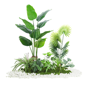 仿真绿植造景室内楼梯角落装饰阳台玄关橱窗仿生假树景观植物造景