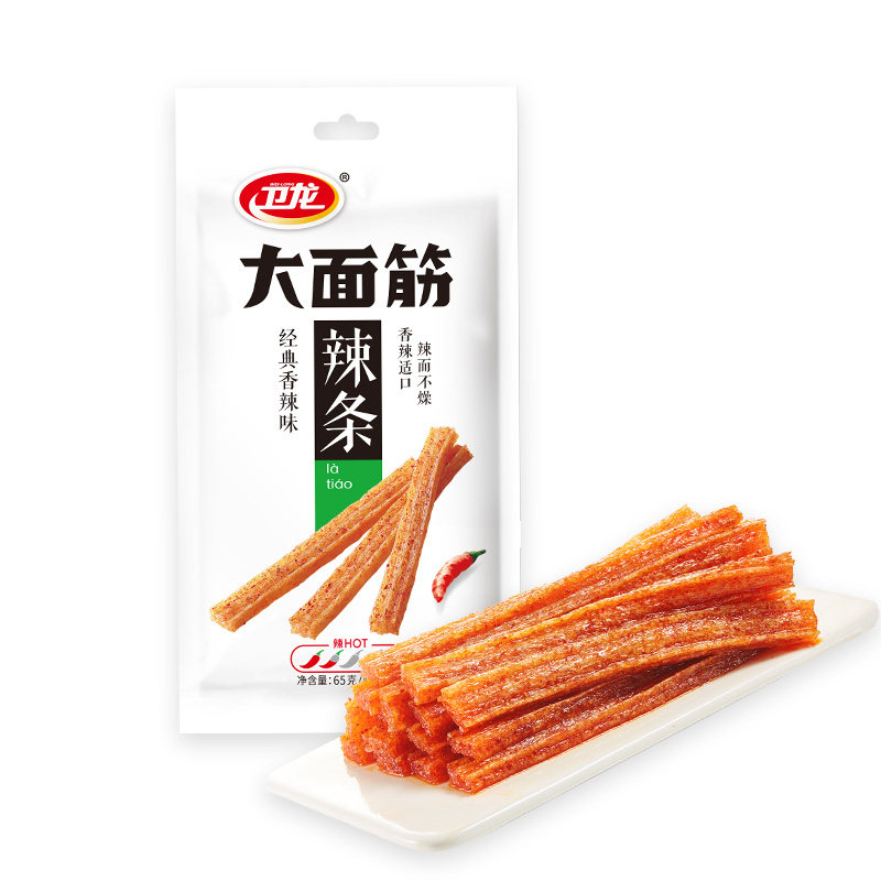 15%佣卫龙大面筋香辣味65g怀旧网红小零食