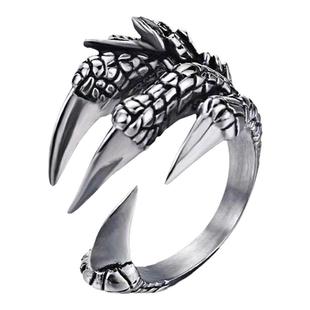 欧美复古龙爪戒指男高级感个性霸气指环嘻哈潮人食指戒单身尾戒潮