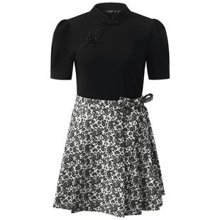 直降3折|歌莉娅新中式套装裙夏季国风旗袍上衣马面裙两件套