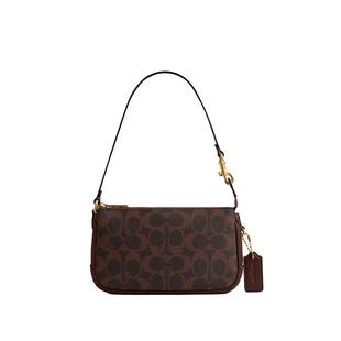 【自营】COACH/蔻驰Plaza18人造革拼牛皮革小号手提斜挎包女女包