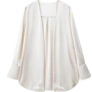 「清平调」YINER LIFE老钱风外套女士醋酸缎面无领设计高级感上衣