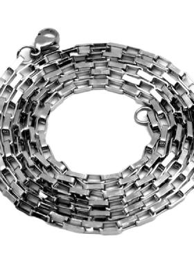 钛钢项链男女款盒仔链裸链单链子