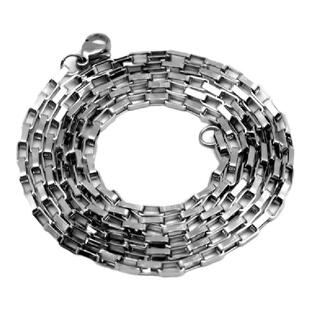 钛钢项链男女款 长盒子链 无吊坠裸链加长款单链55 60 70 80 90CM