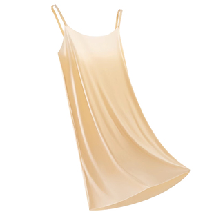 女士防透内衬裙冰丝内搭修身打底裙超长款吊带背心连衣裙防走光薄