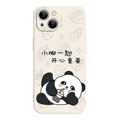 慵懒熊猫iPhone17promax苹果16小米15华为mate80新款p60xs/xr适用荣耀500vivoX90opporeno14一加13情侣手机壳