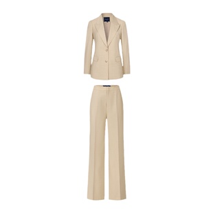 文咏珊/张婧仪同款 VER TOW杏色三件套西服套装女 通勤羊毛高级感