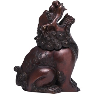 纯铜朝天吼香炉仿古望天吼铜香炉家用香薰炉檀香炉室内沉香熏香炉