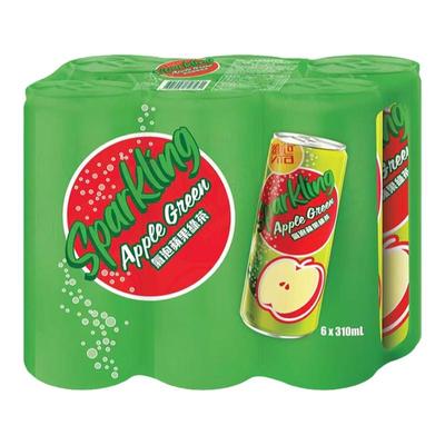 香港版维他苹果绿茶310mL*6罐气泡柠檬茶进口网红饮品碳酸饮料