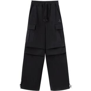 骆驼运动工装直筒休闲裤女2026春夏季梭织长裤防泼水徒步登山裤