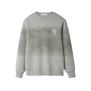 HLA/海澜之家圆领加绒卫衣男士25冬季新款国风男装长袖加厚上衣男