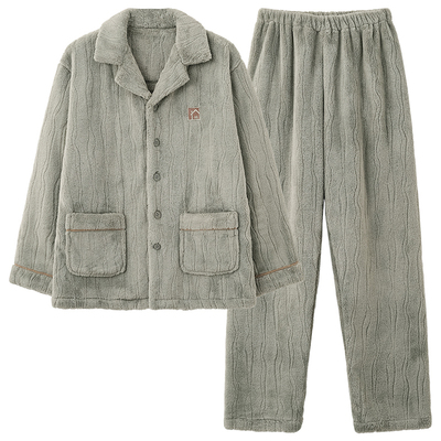 【芬腾】珊瑚绒睡衣加绒加厚保暖