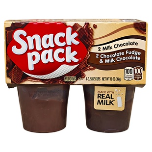 美国休闲装牛奶巧克力香草味混合布丁零食小吃SNACK PACK PUDDING