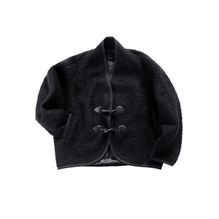 晶咕白标DADATATA【优雅早八】绵羊毛混纺圈圈尼面料牛角扣外套女