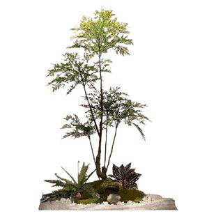 仿真南天竹造景绿植室内楼梯下景观植物落地盆栽橱窗假树摆件装饰