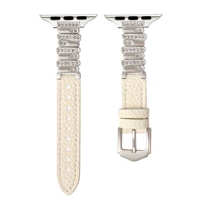 FIT4新款不规则镶钻荔枝纹皮表带