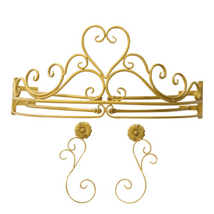 公主皇冠床幔蕾丝床头窗帘纱帐吊顶圆顶蚊帐宫廷韩式婚庆装饰床帘