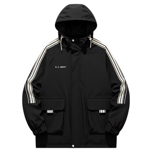 春秋季新款外套男孩初中学生青少年帅气大童夹克男装士上衣服大码