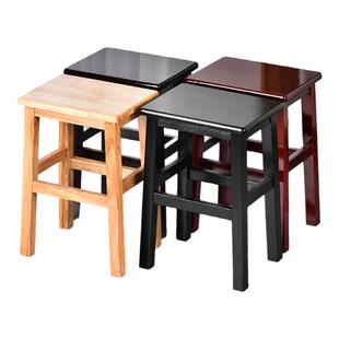 圆木凡品实木凳子叠放餐椅凳子商用凳方凳板凳木头凳子椅子小木凳