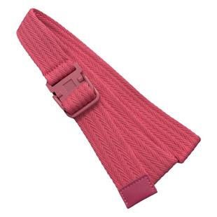 本命年红腰带红色皮带女玫红色设计感粉色扣双环扣头编织帆布布质