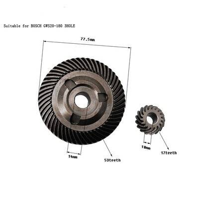 博GWS20-180  角向磨光机用齿轮三孔 AC220V-240V电动工具配件世