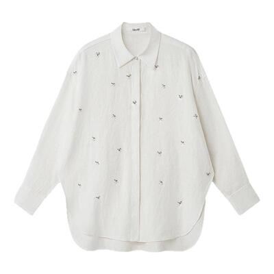 【欧洲诺曼底亚麻】Laurel劳芮26夏新款星河钉钻衬衫LWL372C04500