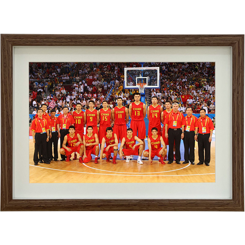 08北京中国男篮合影相框摆台装饰画球星纪念海报照片挂画生日礼物