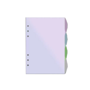 活页塑料分隔页4孔分页纸a4隔纸板6孔索引卡a5隔页板b5活页替芯9孔目录标签pvc彩色a6手账本子分类页片可拆卸