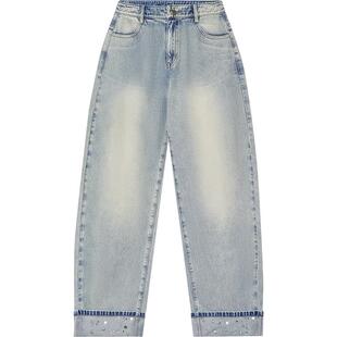 SALT.P可颜复古烫钻长裤弯刀牛仔裤女阔腿裤2026春新款AC36120070