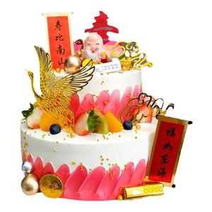 双层蛋糕模型仿真2024新款网红祝寿寿公寿婆过寿塑胶生日蛋糕样品