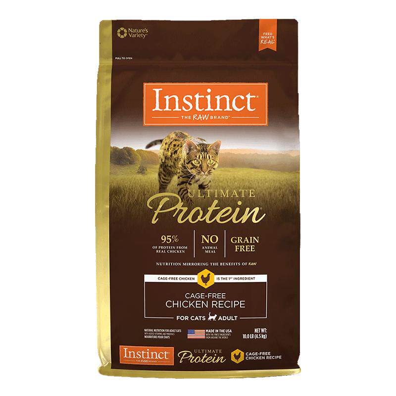 【优质蛋白】Instinct天然百利猫粮高蛋白鸡肉10磅原装进口全猫粮