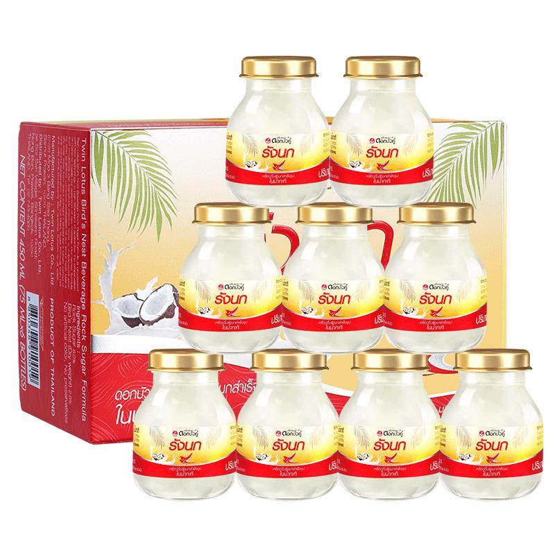 泰国双莲即食燕窝椰奶味燕窝75ml*6*2盒2.8%旗舰店官方正品共12瓶