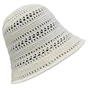 韩国帽子文雅淑女钩织镂空显脸小渔夫帽针织帽女夏2025新款水桶帽