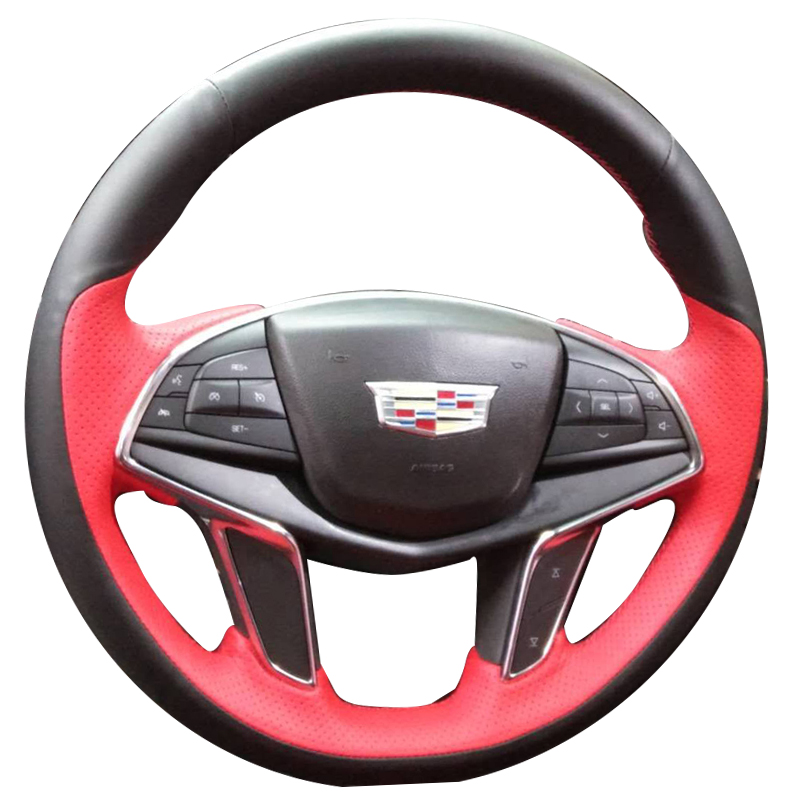 用于凱迪拉克牛 CXT456ATS-L CTS XTS 方向盤套真皮手縫專車專用