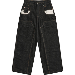 【PacShop】.pac 巨龙刺绣解构双膝原牛工装裤 DRAGON RAW JEANS