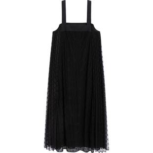 【清仓】播夏新款倪妮明星同款商场同款不同肌理拼接连衣裙BDQ2LD