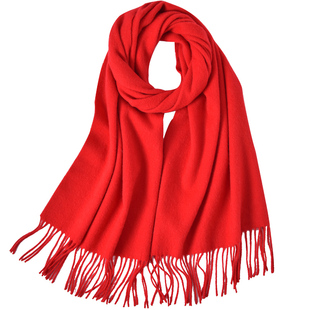 上海故事中国红围巾女冬季大红色本命年开业庆典刺绣年会定制logo