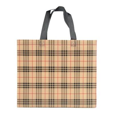 黄格子无纺布手提袋彩色广告折叠